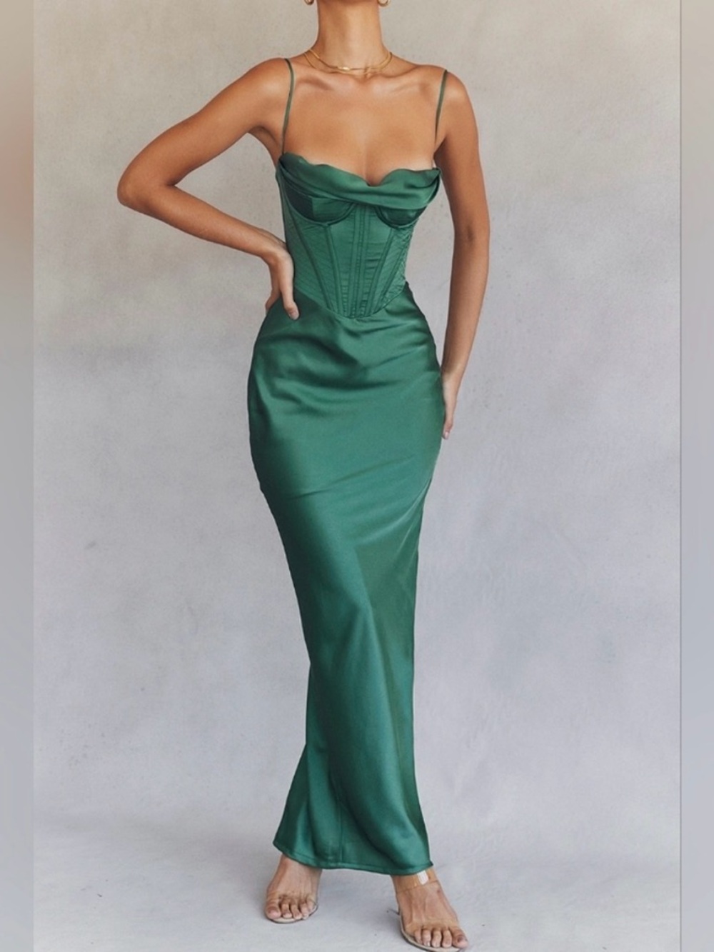 House of CB 'Charmaine' Forest Corset
Maxi Dress